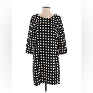 Anthropologie Lili Wang Black and White Polka Dot Dress Mod Retro Vintage 60s S